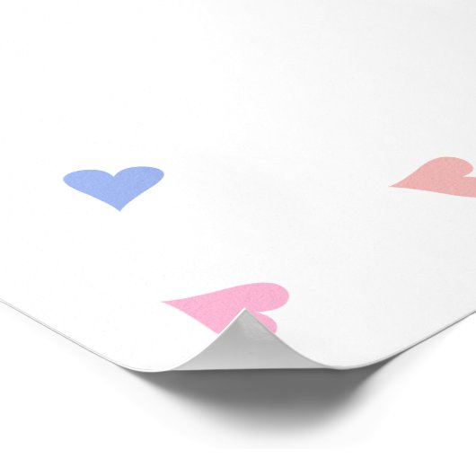 ピンクとブルーのハート性別が投票記号を明らかにする ポスター (角)