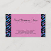 ピンクとブルーのハート抽象芸術パターン 名刺 (裏面)