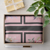 ピンクとブルーのバラのブークタイルのデクページ 薄葉紙 (ギフト)