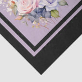 ピンクとブルーのバラのブークタイルのデクページ 薄葉紙 (詳細)