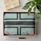 ピンクとブルーのバラのブークタイルのデクページ 薄葉紙 (ギフト)