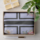 ピンクとブルーのバラのブークタイルのデクページ 薄葉紙 (ギフト)