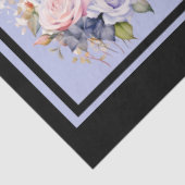 ピンクとブルーのバラのブークタイルのデクページ 薄葉紙 (詳細)