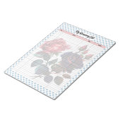 ピンクとブルーのバラの食料品一覧 ノートパッド (アングル)