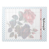 ピンクとブルーのバラの食料品一覧 ノートパッド (正面)