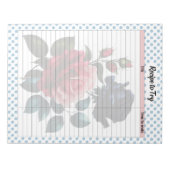 ピンクとブルーのバラショッピング一覧 ノートパッド (正面)