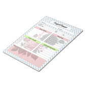 ピンクとブルーのバラプロジェクトプランナー ノートパッド (アングル)