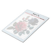 ピンクとブルーのバラレシピ ノートパッド (アングル)