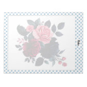 ピンクとブルーのバラ注 ノートパッド (正面)
