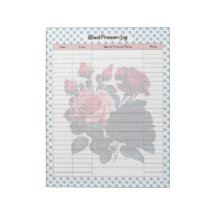 ピンクとブルーのバラ血圧ログ