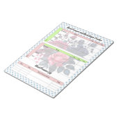 ピンクとブルーのバラ血糖値と血圧値 ノートパッド (アングル)