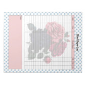 ピンクとブルーのバラ血糖値 ノートパッド (正面)