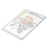 ピンクとブルーのバラ血糖値 ノートパッド (アングル)