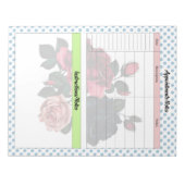 ピンクとブルーのバラ ノートパッド (正面)