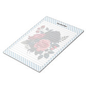 ピンクとブルーのバラ ノートパッド (アングル)