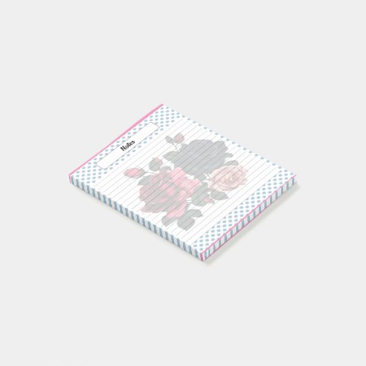 ピンクとブルーのバラ ポストイット (アングル)