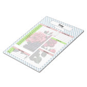 ピンクとブルーのバラ – 今日のプランナー ノートパッド (アングル)