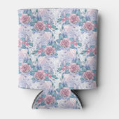 ピンクとブルーのバラ 缶クーラー (正面)