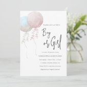 ピンクとブルーのバルーンジェンダーが登場 招待状 (スタンド正面)