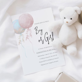 ピンクとブルーのバルーンジェンダーが登場 招待状