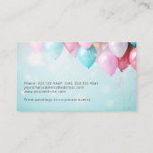 ピンクとブルーのバルーンパーティープランナー名刺 名刺 (裏面)