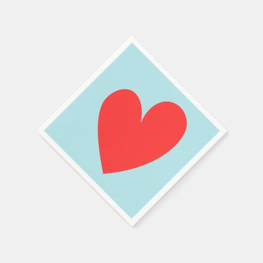 ピンクとブルーのバレンタインデーハート スタンダードカクテルナプキン (角)