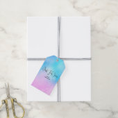 ピンクとブルーのパステルのグラデーションの空 ギフトタグ (より糸付き)