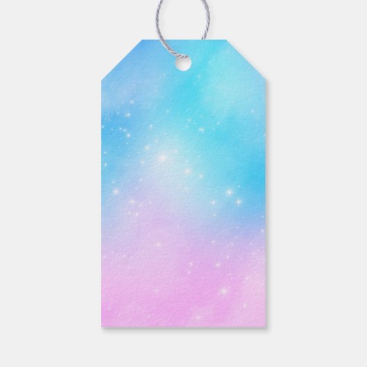 ピンクとブルーのパステルのグラデーションの空 ギフトタグ (裏面)