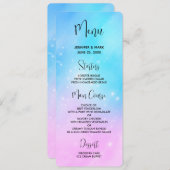 ピンクとブルーのパステルグラディエントの空メニュー 招待状 (正面/裏面)