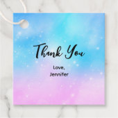 ピンクとブルーのパステルグラディエントスカイありがとう フェイバータグ (正面)