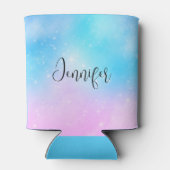 ピンクとブルーのパステルグラディエントスカイ（星あり） 缶クーラー (裏面)