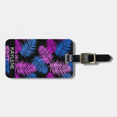 ピンクとブルーのパーム葉ラゲッジタグ ラゲッジタグ (正面横)