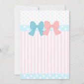 ピンクとブルーのピギー 招待状 (裏面)