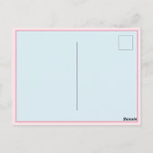 ピンクとブルーのフレーム　グリーンのギンガムリボン　ありがとう ポストカード (裏面)