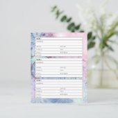 ピンクとブルーのフローラアドレス帳ページ (スタンド正面)