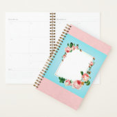 ピンクとブルーのフローラデザインあなた自身のヴィンテージ プランナー手帳 (ディスプレー)