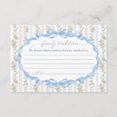 ピンクとブルーのフローラバウ家族の伝統 エンクロージャーカード (正面)