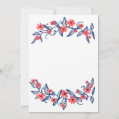 ピンクとブルーのフローラバナー結婚式招待状 招待状 (裏面)