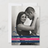 ピンクとブルーのフローラバー結婚式招待状 招待状 (裏面)