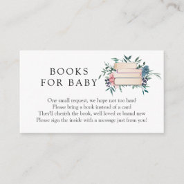 ピンクとブルーのフローラブック(ベビー挿入カード用) エンクロージャーカード