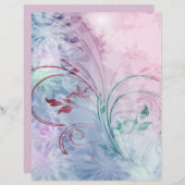 ピンクとブルーのフローラ折り紙紙 (正面/裏面)