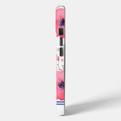 ピンクとブルーのフローラ水彩カスタム Case-Mate iPhoneケース (裏面 / 左)