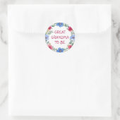 ピンクとブルーのフローラ素晴らしおばあちゃん赤ちゃんシャワー ラウンドシール (バッグ)