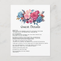 ピンクとブルーのフローラ結婚ズゲスト詳細