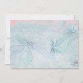 ピンクとブルーのフローラ結婚式の写真を保存 セーブザデート (裏面)