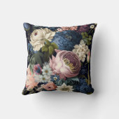 ピンクとブルーのフローラ装飾用クッション クッション (裏面)