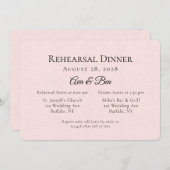 ピンクとブルーのフローラ馬のリハーサルディナー 招待状 (正面/裏面)