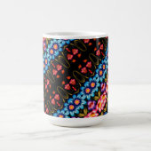 ピンクとブルーのフローラ コーヒーマグカップ (中央)