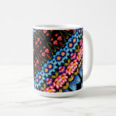 ピンクとブルーのフローラ コーヒーマグカップ (正面右)