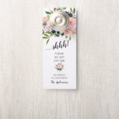 ピンクとブルーのフローラ ドアノブサイン (ノブ)